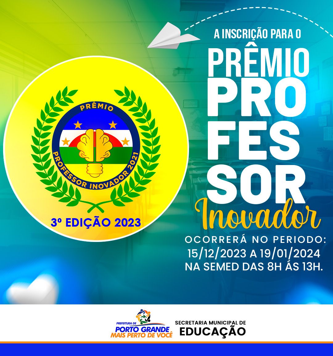 PRÊMIO PROFESSOR INOVADOR - 3° EDIÇÃO 2023
